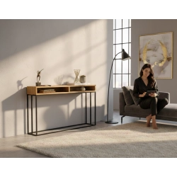 KONSOLA DO PRZEDPOKOJU DREWNO LITE DĄB SKD-279